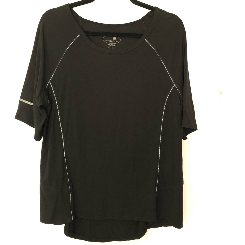 Black Short Sleeve Top w/ Reflective Details